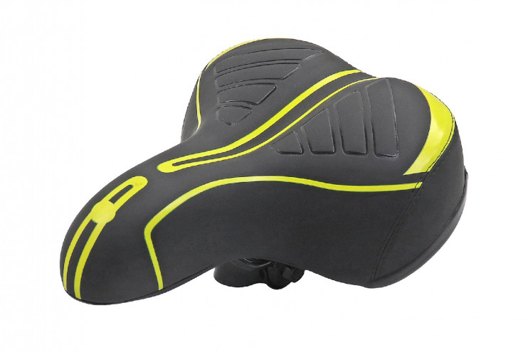 Седло вело с гелем широкое на пружинах с рельефным дизайном