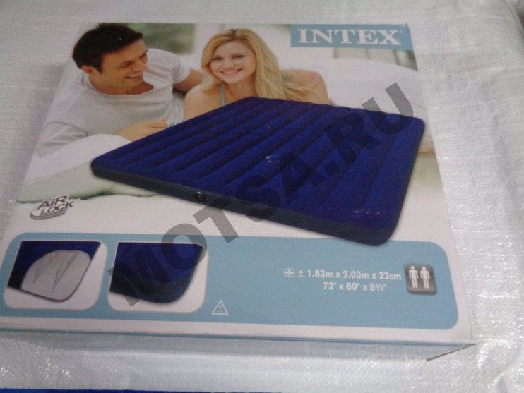 Матрас кемпинговый флок 183х203х22см intex