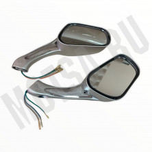 Зеркала (070) пластик каплевидные объемные серебрист, поворотник (плоский разъем)