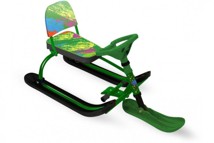 Снегокат Twiny (TW1/К2 )(h сиденья 260мм,дл.990мм)Зеленый / Черный / Зеленый