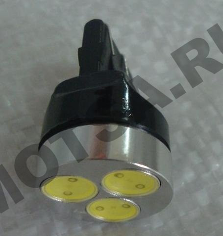 Лампа 12 В 3 светодиода 1W T20 без цоколя белая