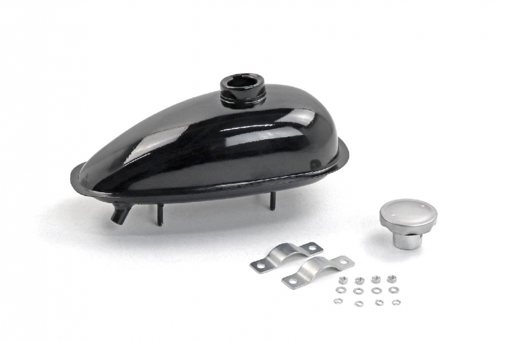 Бензобак веломотор 1.5 л. чёрный с внутренней резьбой под бензокран