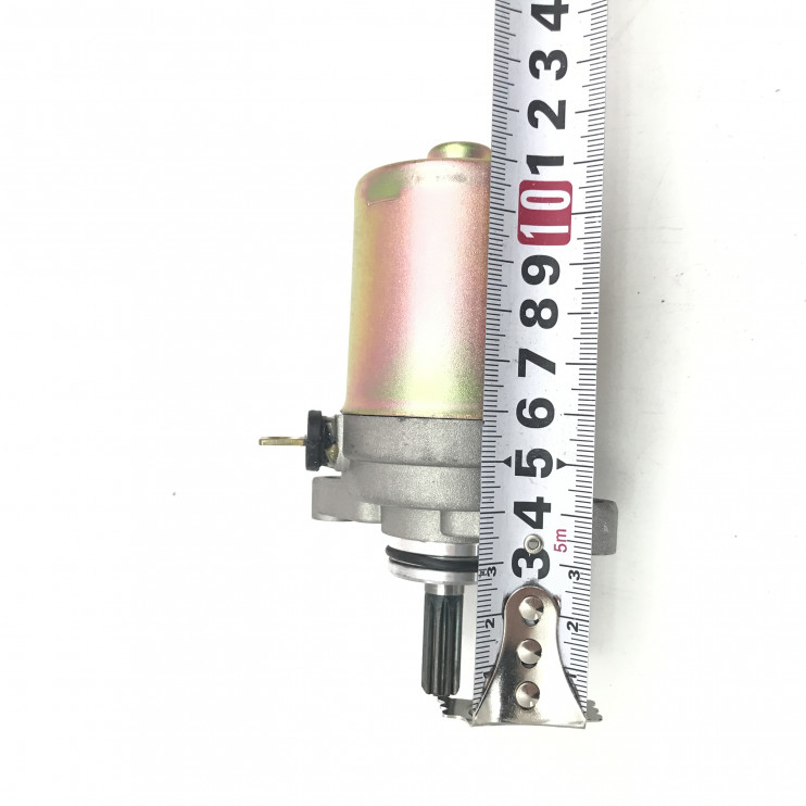 Электростартер скутер Yamaha BWS 100, AEROX 100 (вал 9 шлицев, d9 мм, вылет 23 мм ,клемма под винт)