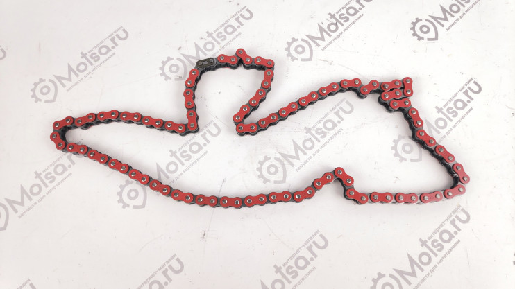 Цепь мопед Альфа шаг 428 100 звеньев приводная красная