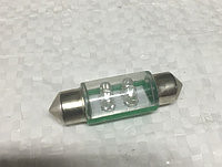 Лампа 12 В 4 светодиода T11х36 мм двухцокольная зелёная