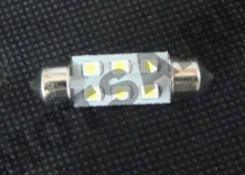 Лампа 12 В 6 светодиодов 3528SMD двухцокольная белая