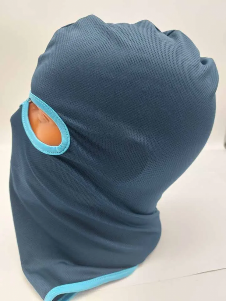 Подшлемник балаклава тёмно-синий с голубой окантовкой MC-990