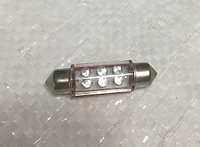 Лампа 12 В, 6 светодиодов LED 3 мм (T11х39 мм) двухцокольная, подсветки, красная