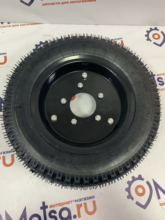 Колесо для телеги к мотоблоку 4,00-10 Шоссе в сборе с диском
