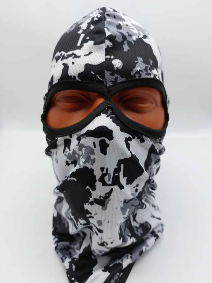 Подшлемник балаклава серо-бело-чёрный камуфляж MC-1007