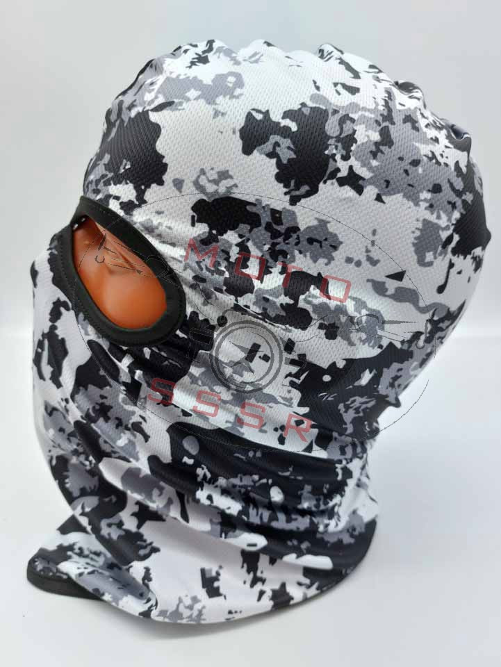 Подшлемник балаклава серо-бело-чёрный камуфляж MC-1007