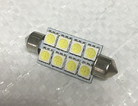 Лампа 12 В, 8 светодиодов 5050SMD (T11х41 мм) двухцокольная, подсветки, белая