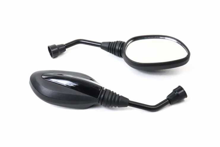 Зеркала 104 пластик черные с чёрной вставкой d8