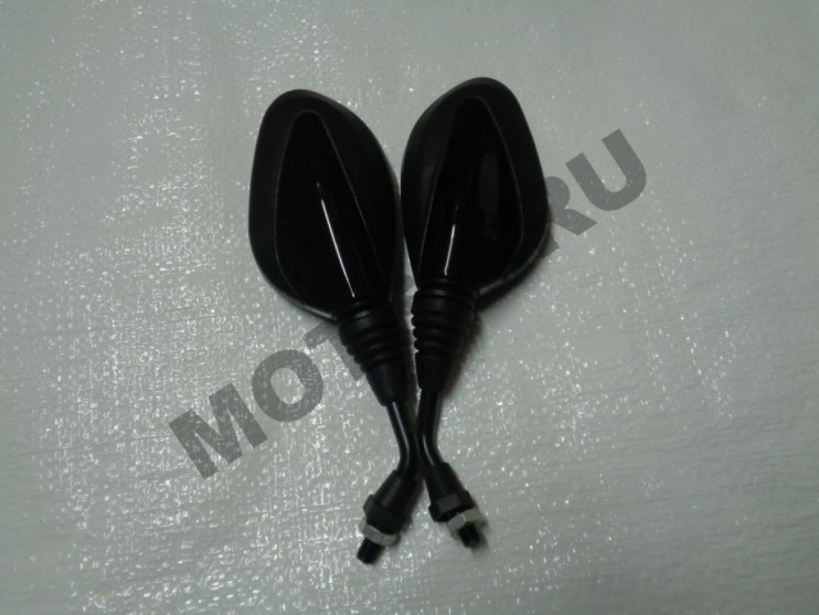 Зеркала 104 пластик черные с чёрной вставкой d8