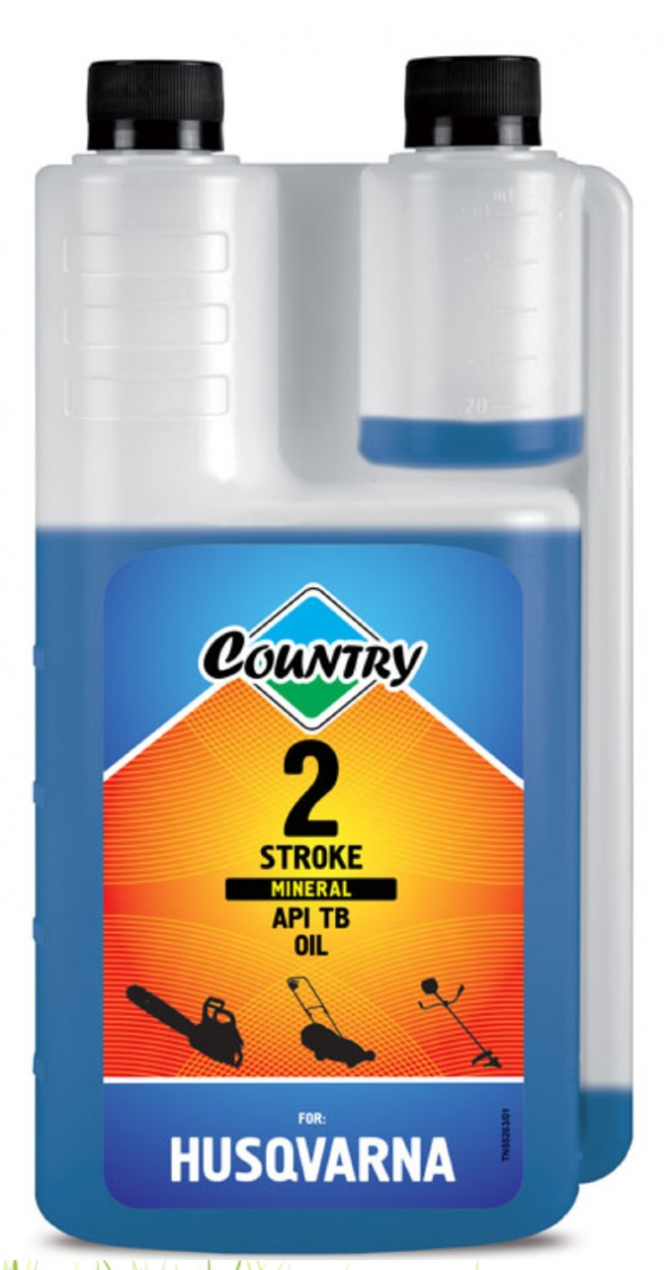 Масло 2T COUNTRY Husqvarna TB (1л) ST-510 МИНЕРАЛЬНОЕ с дозатором (синее)