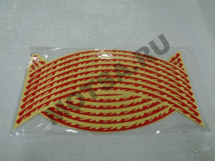 Наклейки обода на 2 колеса красные 18 Пламя