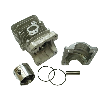 Поршневая группа в сборе Partner 371 D41 двухкольцовая черненая с крышкой коленвала