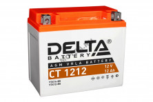 Аккумулятор 12В12Ач DELTA CT1212 (YTX12-BS/YTX14-BS) (кислотный, герметичный) (прямая полярн) (150*86*131мм)