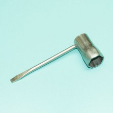 Ключ свечной на газонокосилки односторонний с отверткой (шлиц)