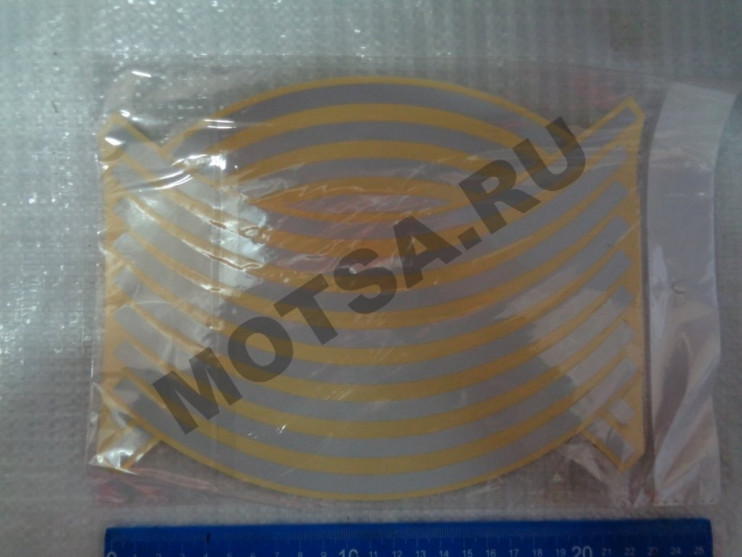 Наклейки обода на 2 колеса серебристые 12