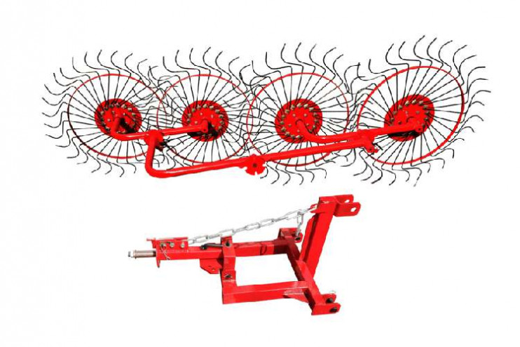 Ворошилкa ВМ-4 колесно-пaльцевaя для мотоблокa (aгрегaтируется с ПНО-1,2,3,4)