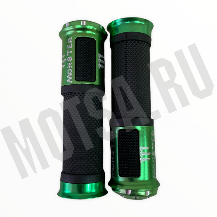 Ручки руля пластиковые зеленые с надписью MONSTER