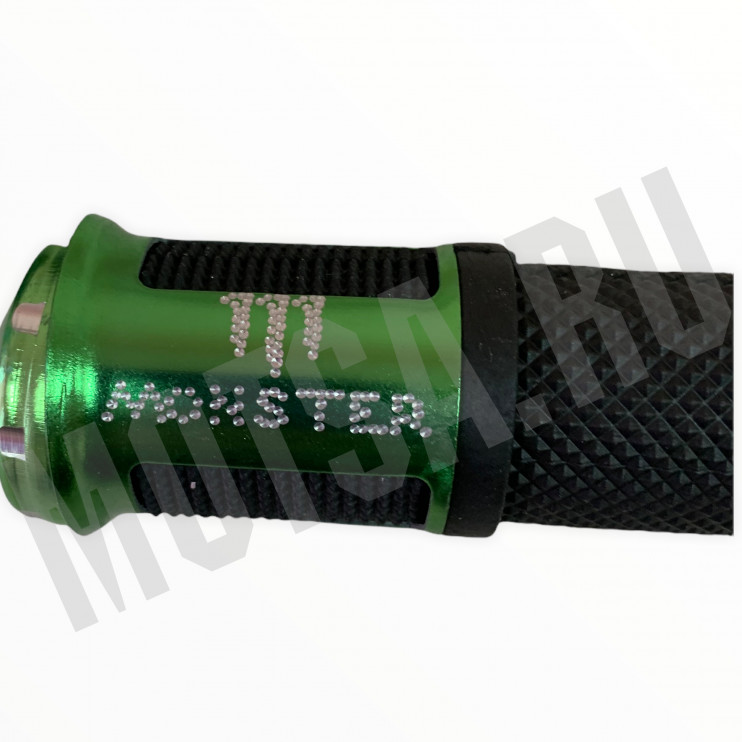 Ручки руля пластиковые зеленые с надписью MONSTER