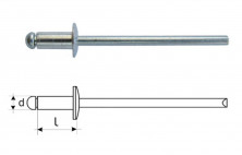 Заклепка ручки руля 3,2х10 мм KC624S (GB/T12618-1990)