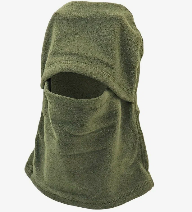 Подшлемник балаклава зеленый с защитой лица DM-AA-01 флис